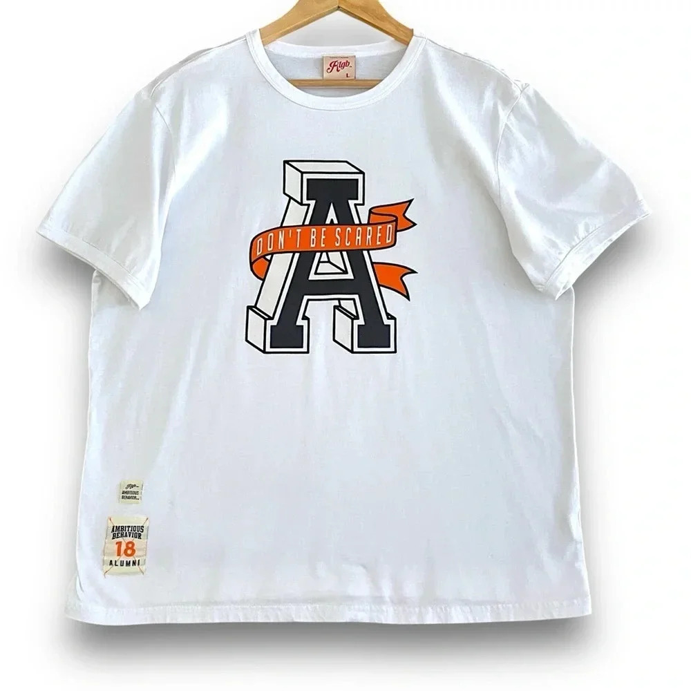 RTGB Ambitious Behavior Men's Block A "Don't Be Scared" Short Sleeve Shirt Sz LG